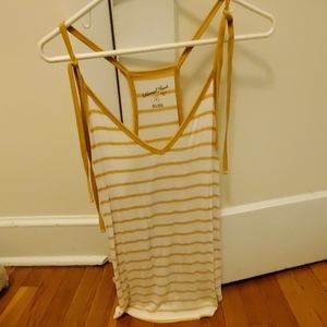 Yellow white summer tank shirt